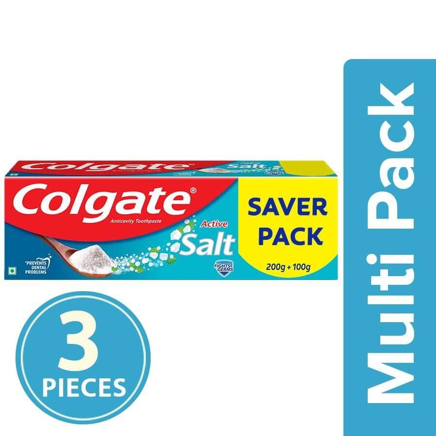 Colgate Toothpaste - Active Salt Saver Pack, Salt & Minerals, 2x300 g Multipack